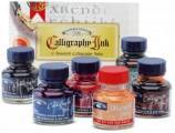 Coffret 6 encres pour calligraphie Winsor & Newton