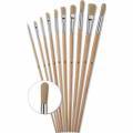 Lot de 10 pinceaux huile en soies de porc