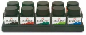 Coffret encre Ecoline 10 couleurs