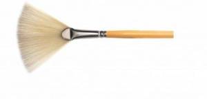 Brosse ventail soie beau blanc Raphal