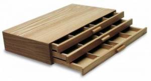 Coffret de rangement en bois pour les pastels