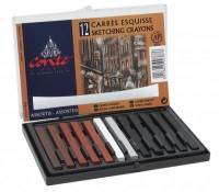Coffret de 12 carrs esquisse gris