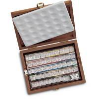 Coffret en bois Schmincke aquarelles 48 1/2 godets