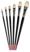 Lot de 6 brosses en soies de porc pointe langue de chat