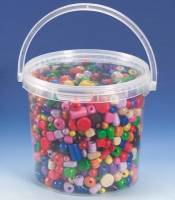 Mlange de perles en bois colores