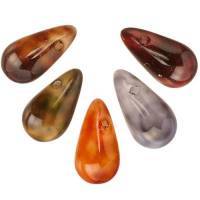 Perles gouttes en verre marbrées