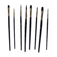 Lot de 8 pinceaux en fibres synthétiques