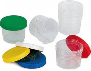 Pots en plastique vide avec couvercle
