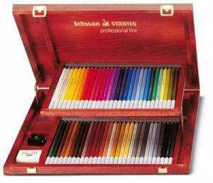 Coffret en bois de 60 crayons pastels Stabilo
