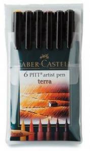 Assortiment de 6 feutres Pitt de couleur