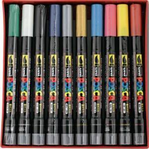 Coffret de 10 marqueurs Posca pinceau PCF 350
