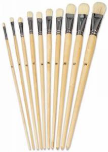 Lot de 10 pinceaux en soie de porc