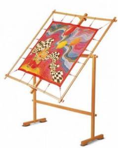 Cadre sur trépied pour peinture sur soie