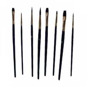 Lot de 8 pinceaux en fibres synthétiques