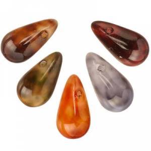Perles gouttes en verre marbrées
