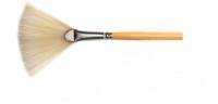 Brosse ventail soie beau blanc Raphal