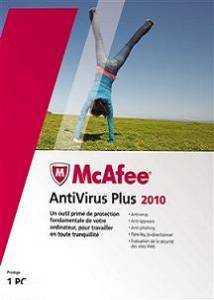 Logiciel Mc Afee antivirus Plus 2010 (3 poste / Mise  jour)
